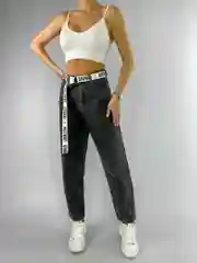 Джинсы женские Mom fit с высокой посадкой, серые