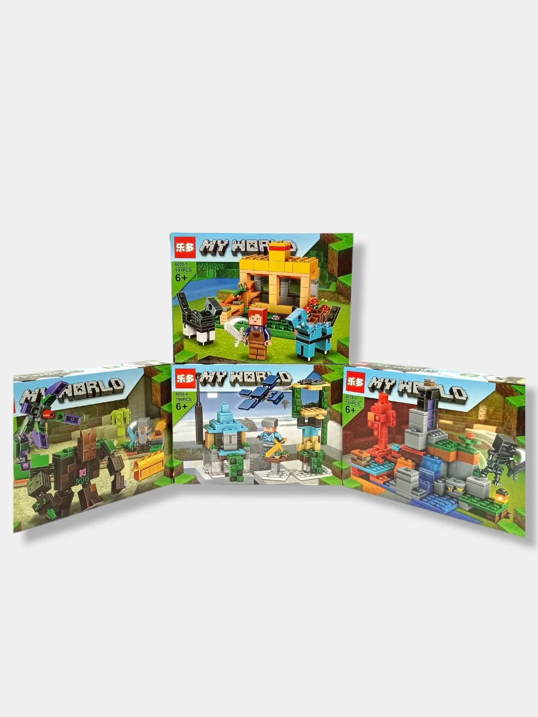 Конструктор MY WORLD Майнкрафт (Minecraft) 4 вида 184-192 деталей