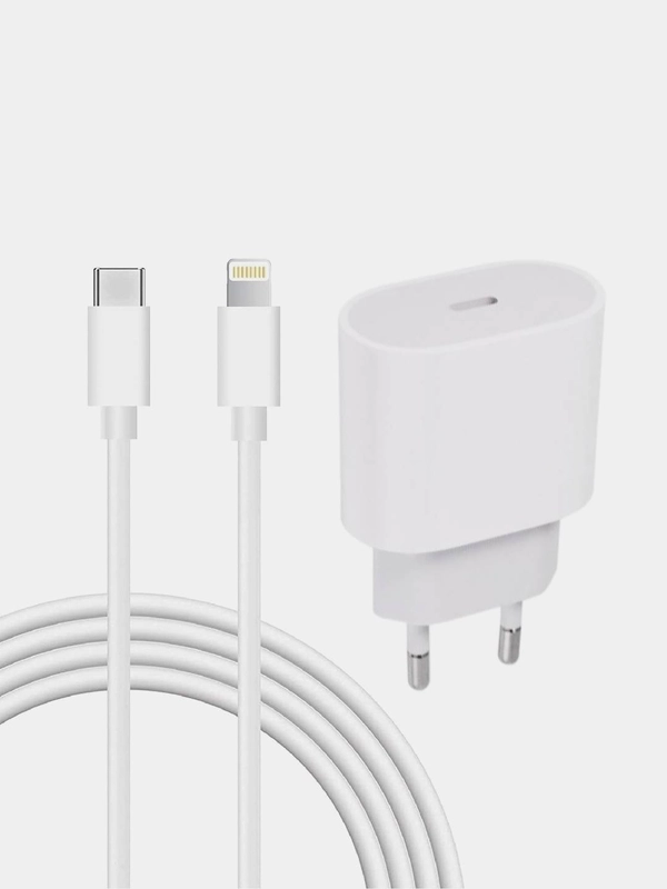 Зарядное устройство для iPhone (блок Type-C, PD, 20W + кабель Type-C/Lightning)