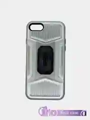 Серебряный чехол для iPhone 7, 8, SE2020 противоударный, с подставкой, под магнитный держатель