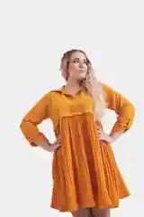 Платье женское, весеннее, горчичное