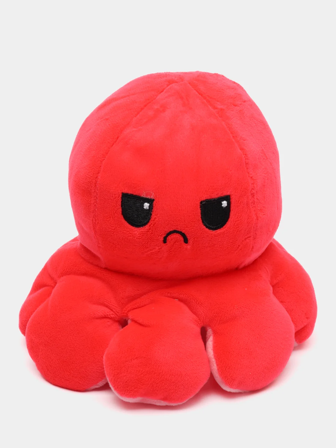Кораллово-розовый игрушка осьминог перевёртыш, мягкая, двусторонний, 20*10 см