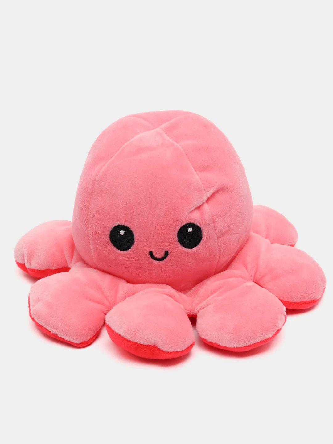 Кораллово-розовый игрушка осьминог перевёртыш, мягкая, двусторонний, 20*10 см
