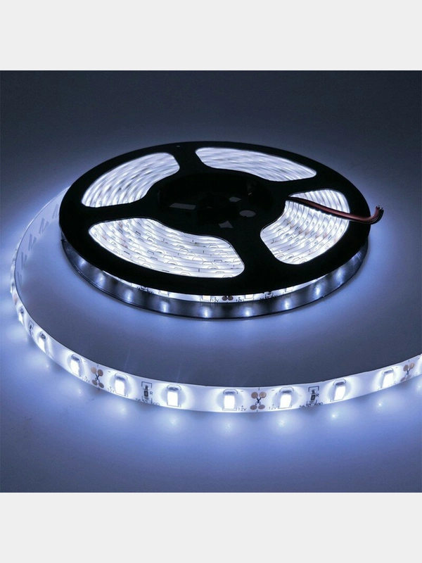 Светодиодная лента SMD 2835, 300 Led, IP33, 12V, белый 6000K, длина 5 метров, ширина 8 мм