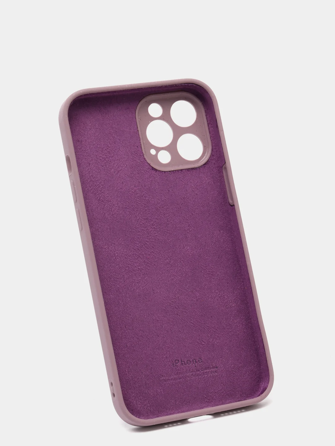 Сиреневый силиконовый чехол iPhone 12 Pro Max, Silicone Case, с закрытым низом и защитой камеры