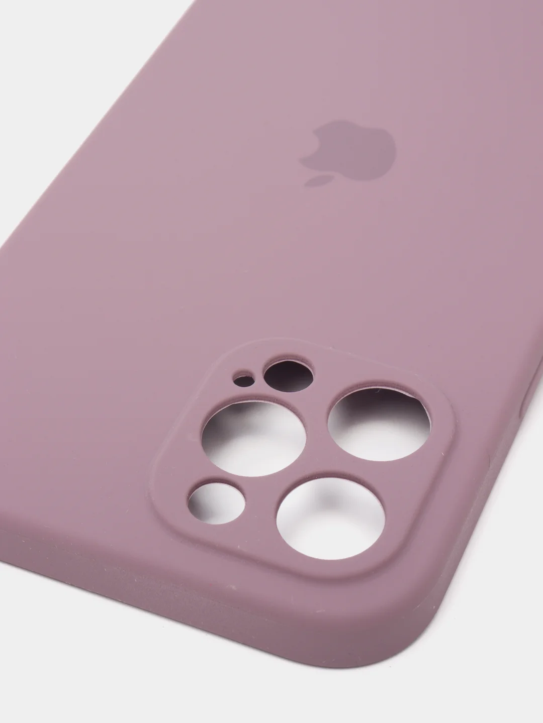 Сиреневый силиконовый чехол iPhone 12 Pro Max, Silicone Case, с закрытым низом и защитой камеры