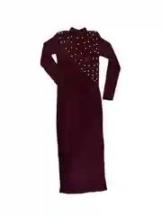 Бордовый длинное женское платье