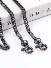Черный цепочка для сумки, 120 см, цепь с карабинами