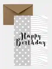 Открытка на день рождения в крафтовом конверте Happy Birthday