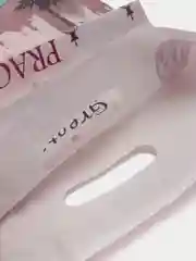 Кораллово-розовый подарочный новогодний пакет праздничный 31х40 см,полиэтиленовый, 60 мкм