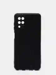 Угольный чехол Samsung A12 силиконовый, матовый, черный по кожу