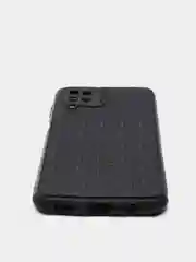 Угольный чехол Samsung A12 силиконовый, матовый, черный по кожу