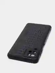Черный чехол Samsung A12 силиконовый, матовый, черный по кожу