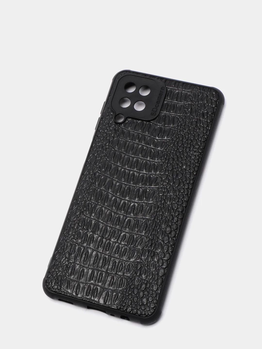 Черный чехол Samsung A12 силиконовый, матовый, черный по кожу