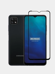 Защитное стекло для Samsung A22S, с черной рамкой, 9D