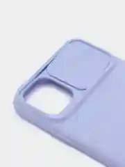 Лавандовый ребристый чехол с защитой камеры в виде шторки на iPhone 6s/7/8/Plus/SE/20/11/Pro на айфон