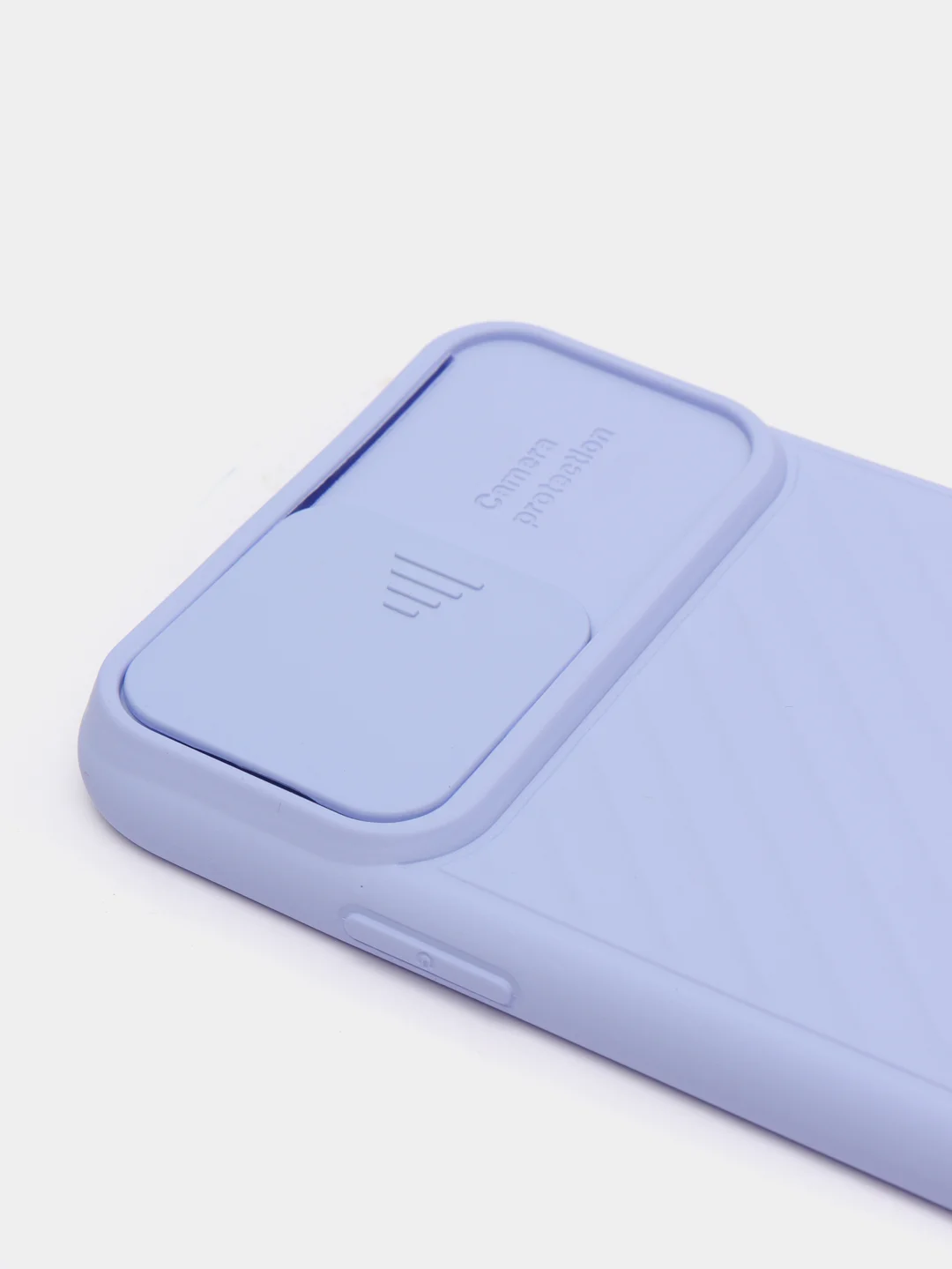Лавандовый ребристый чехол с защитой камеры в виде шторки на iPhone 6s/7/8/Plus/SE/20/11/Pro на айфон