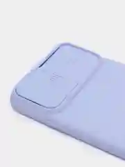 Лавандовый ребристый чехол с защитой камеры в виде шторки на iPhone 6s/7/8/Plus/SE/20/11/Pro на айфон