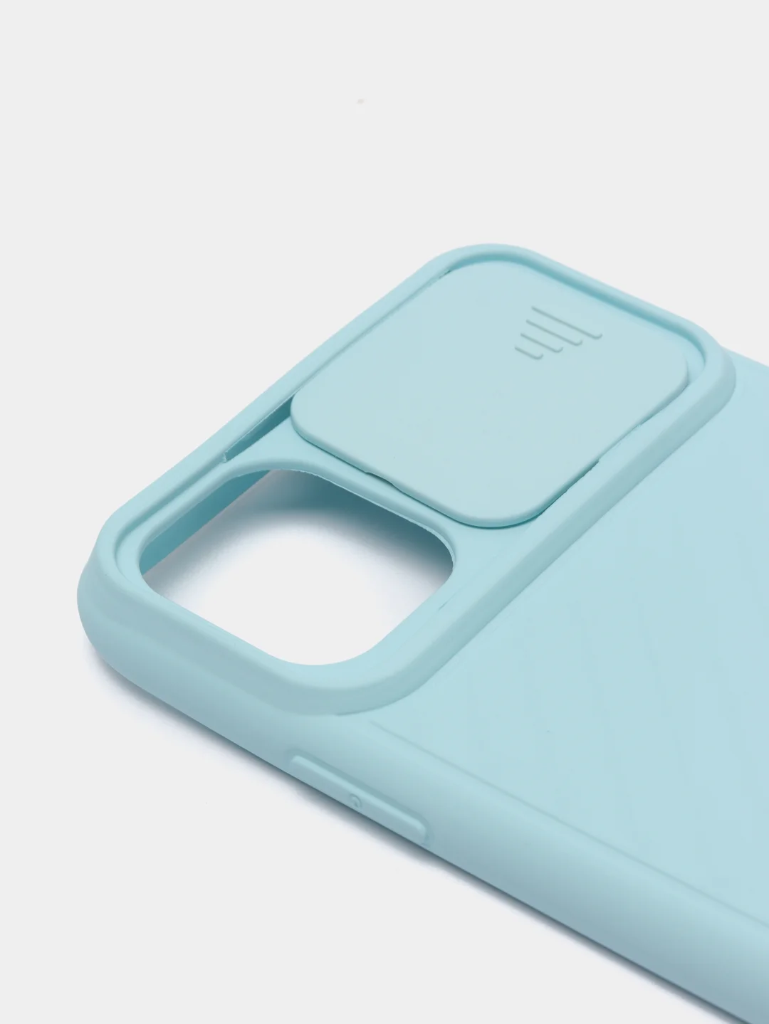 Голубой ребристый чехол с защитой камеры в виде шторки на iPhone 6s/7/8/Plus/SE/20/11/Pro на айфон