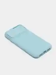 Голубой ребристый чехол с защитой камеры в виде шторки на iPhone 6s/7/8/Plus/SE/20/11/Pro на айфон