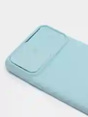 Голубой ребристый чехол с защитой камеры в виде шторки на iPhone 6s/7/8/Plus/SE/20/11/Pro на айфон
