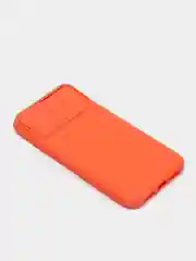 Оранжевый ребристый чехол с защитой камеры в виде шторки на iPhone 6s/7/8/Plus/SE/20/11/Pro на айфон