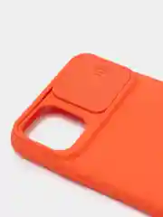 Оранжевый ребристый чехол с защитой камеры в виде шторки на iPhone 6s/7/8/Plus/SE/20/11/Pro на айфон