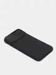 Черный ребристый чехол с защитой камеры в виде шторки на iPhone 6s/7/8/Plus/SE/20/11/Pro на айфон