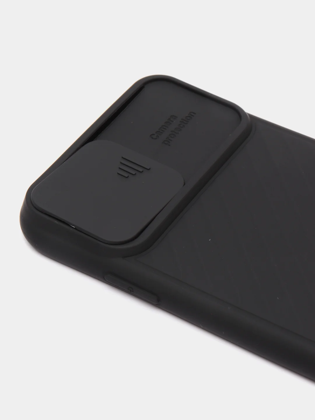 Черный ребристый чехол с защитой камеры в виде шторки на iPhone 6s/7/8/Plus/SE/20/11/Pro на айфон