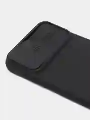 Черный ребристый чехол с защитой камеры в виде шторки на iPhone 6s/7/8/Plus/SE/20/11/Pro на айфон