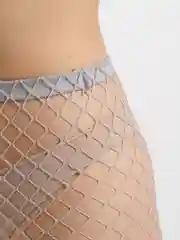 Серебряный колготки в сетку, 4 вида