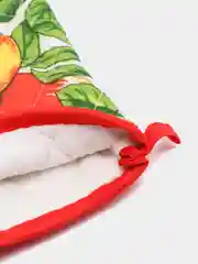 Желтый прихватка и варежка для кухни "Фрукты"