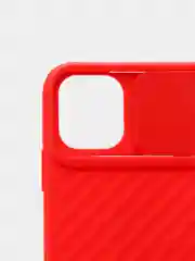 Красный ребристый чехол с защитой камеры в виде шторки на iPhone 6s/7/8/Plus/SE/20/11/Pro на айфон