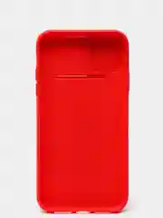 Красный ребристый чехол с защитой камеры в виде шторки на iPhone 6s/7/8/Plus/SE/20/11/Pro на айфон