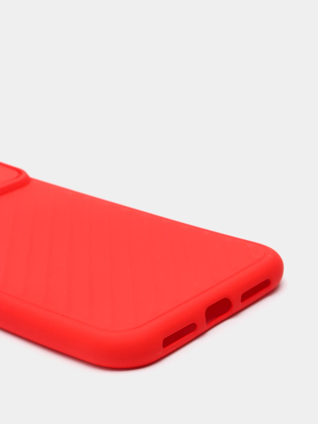 Красный ребристый чехол с защитой камеры в виде шторки на iPhone 6s/7/8/Plus/SE/20/11/Pro на айфон