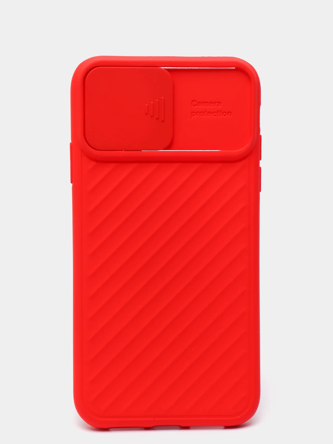 Красный ребристый чехол с защитой камеры в виде шторки на iPhone 6s/7/8/Plus/SE/20/11/Pro на айфон