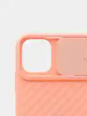 Розовый ребристый чехол с защитой камеры в виде шторки на iPhone 6s/7/8/Plus/SE/20/11/Pro на айфон