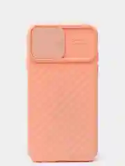 Розовый ребристый чехол с защитой камеры в виде шторки на iPhone 6s/7/8/Plus/SE/20/11/Pro на айфон