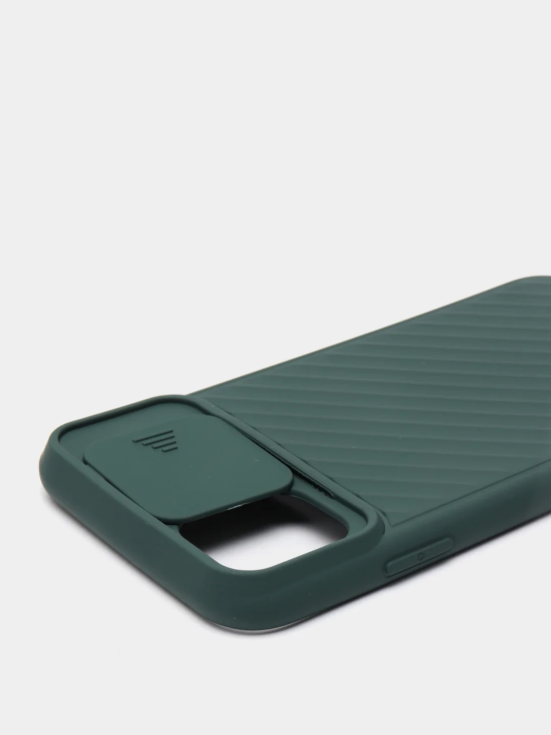 Зеленый ребристый чехол с защитой камеры в виде шторки на iPhone 6s/7/8/Plus/SE/20/11/Pro на айфон