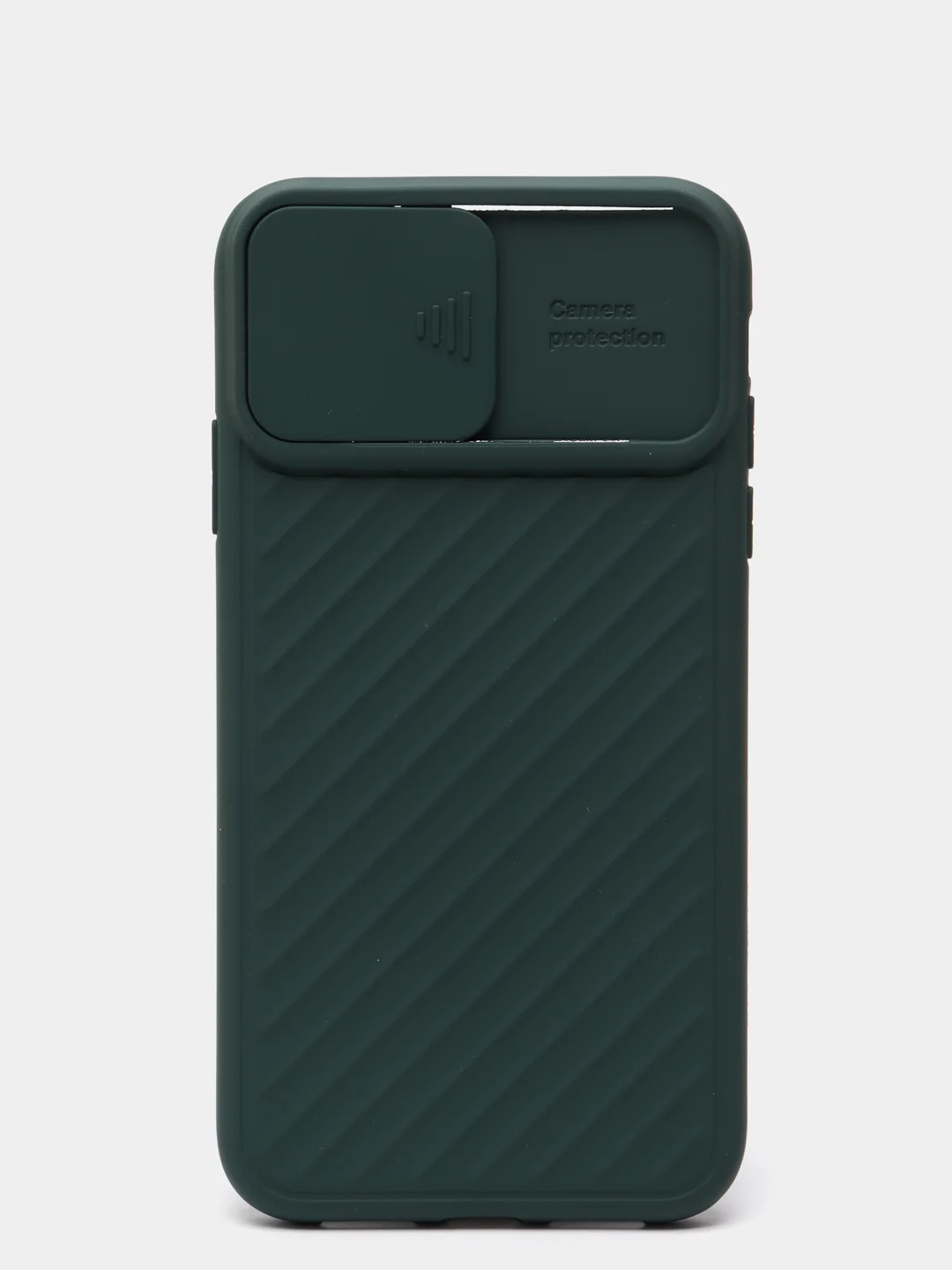 Зеленый ребристый чехол с защитой камеры в виде шторки на iPhone 6s/7/8/Plus/SE/20/11/Pro на айфон