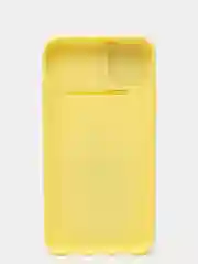 Желтый ребристый чехол с защитой камеры в виде шторки на iPhone 6s/7/8/Plus/SE/20/11/Pro на айфон
