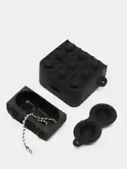 Черный чехол для беспроводных наушников Airpods 1/2, силиконовый с карабином