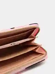 Розовый длинный кошелек с принтом