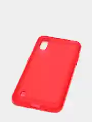 Красный чехол - накладка Araree - Samsung Galaxy A01, прозрачный