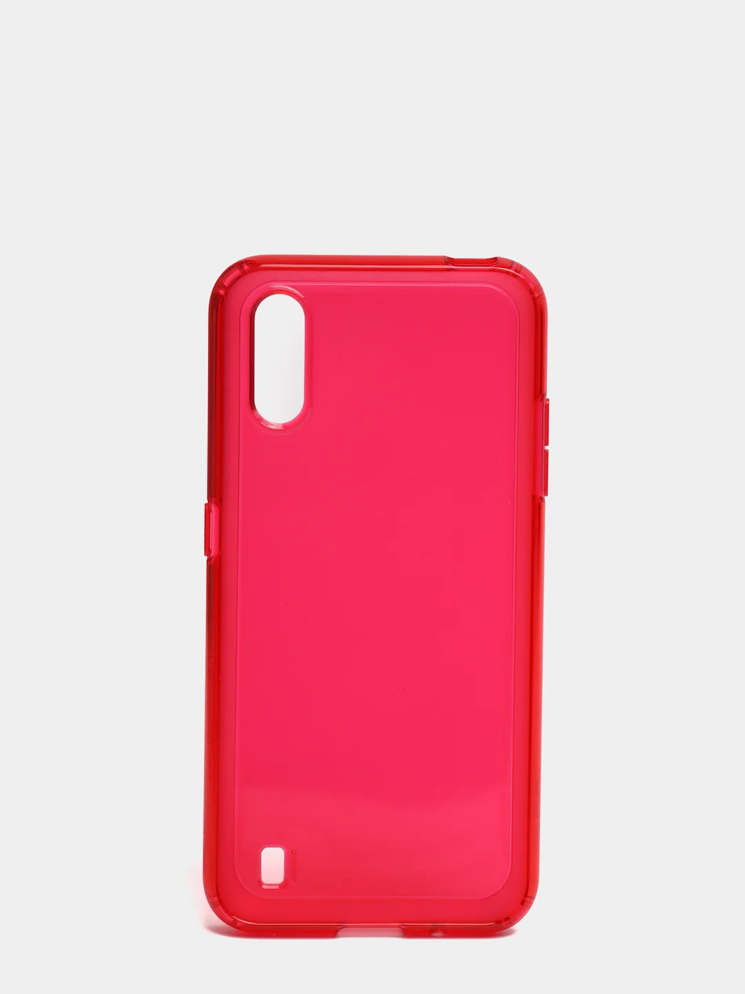 Красный чехол - накладка Araree - Samsung Galaxy A01, прозрачный