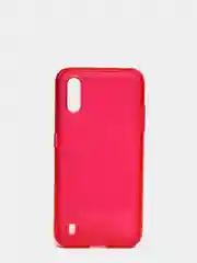Красный чехол - накладка Araree - Samsung Galaxy A01, прозрачный