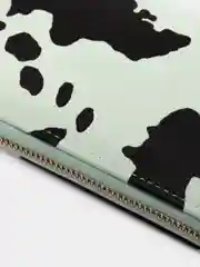 Бирюзовый длинный кошелек с принтом