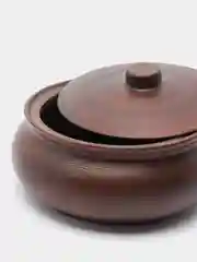 Горшок для запекания с крышкой "Поли", гладкий, красная глина, 1 л