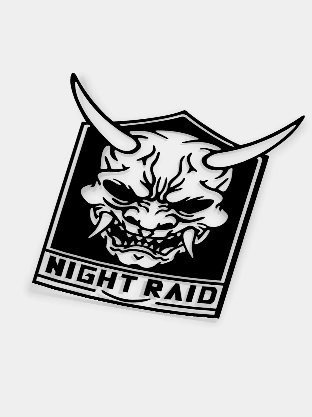 Черный наклейка на заднее стекло машины JDM Night Raid (Ночной рейд), голографическая