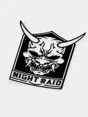Черный наклейка на заднее стекло машины JDM Night Raid (Ночной рейд), голографическая